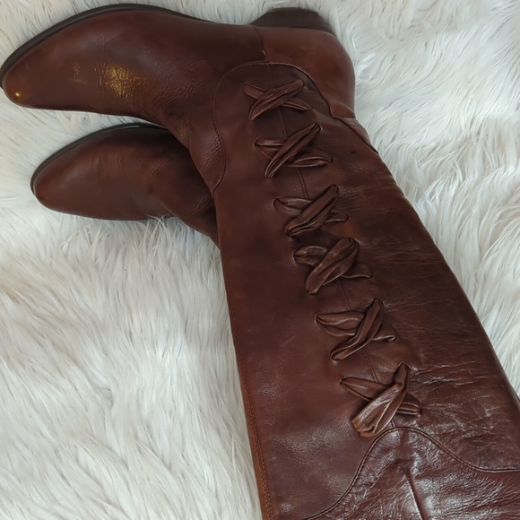 Everybody By BZ Moda Brown Over the Knee Boots with Lace-Up Detail - Picture 8 of 8